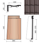 TUILE À RABAT JPV GAUCHE BRUN KORAMIC